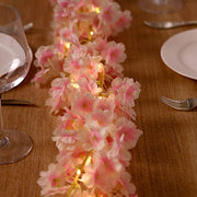 6 ft LED Artificial Cherry Blossom Garland Fairy Lights - Pink