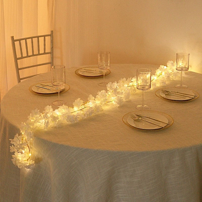 6 ft LED Artificial Cherry Blossom Garland Fairy Lights - Pink