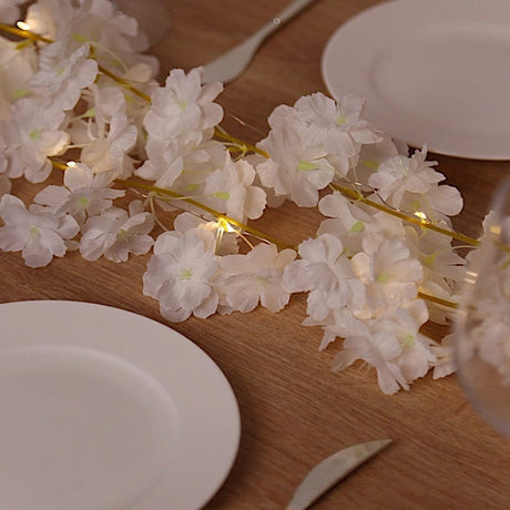 6 ft LED Artificial Cherry Blossom Garland Fairy Lights - Pink