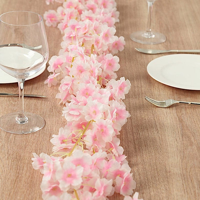 6 ft LED Artificial Cherry Blossom Garland Fairy Lights - Pink