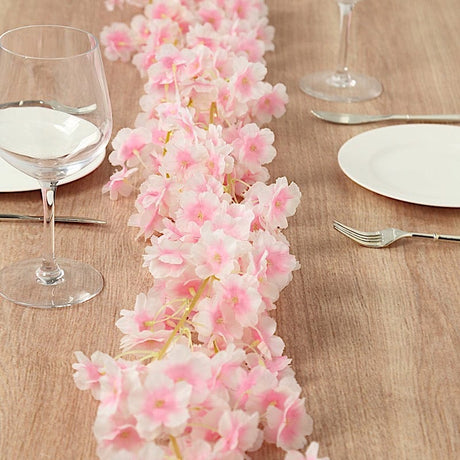6 ft LED Artificial Cherry Blossom Garland Fairy Lights - Pink
