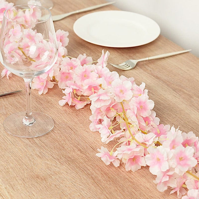 6 ft LED Artificial Cherry Blossom Garland Fairy Lights - Pink