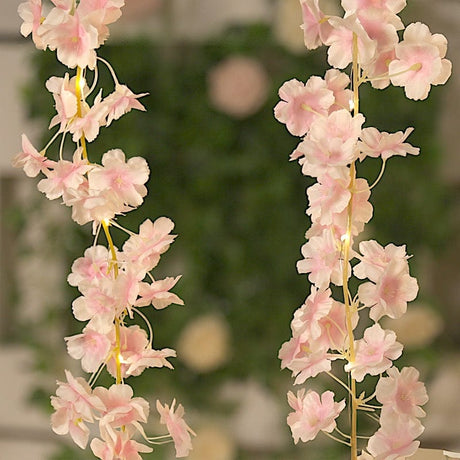 6 ft LED Artificial Cherry Blossom Garland Fairy Lights - Pink