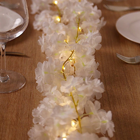 6 ft LED Artificial Cherry Blossom Garland Fairy Lights - Pink
