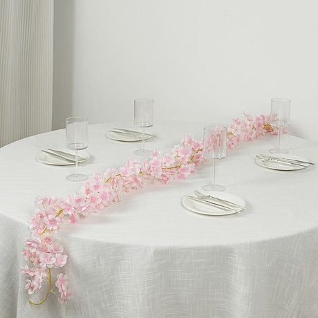 6 ft LED Artificial Cherry Blossom Garland Fairy Lights - Pink