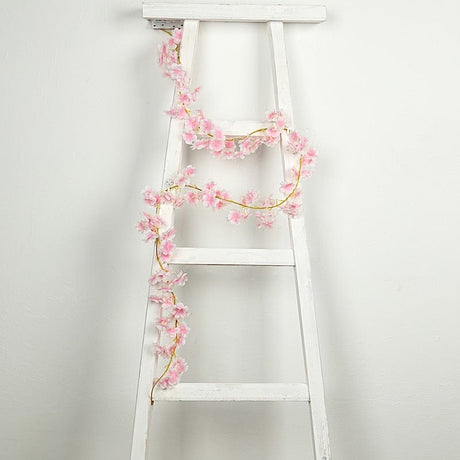 6 ft LED Artificial Cherry Blossom Garland Fairy Lights - Pink