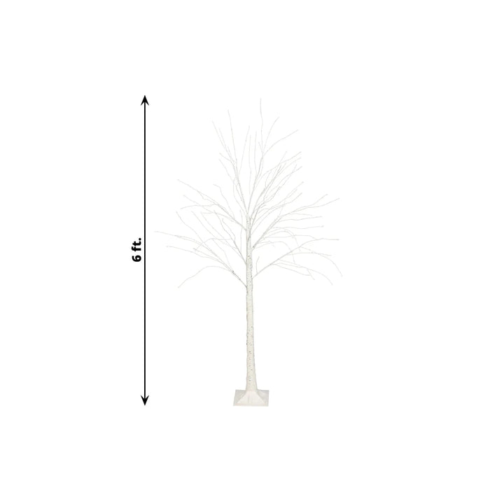 6 ft Lighted Birch Tree 350 LED Fairy Lights with Remote Timer - White LED_TREE04_6_WHT