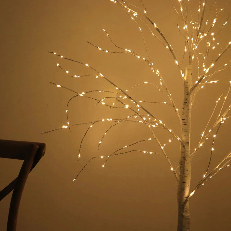 6 ft Lighted Birch Tree 350 LED Fairy Lights with Remote Timer - White LED_TREE04_6_WHT