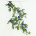 6 ft long Artificial Eucalyptus Foliage Garlands with Silk Roses - Frosted Green