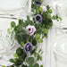 6 ft long Artificial Eucalyptus Foliage Garlands with Silk Roses - Frosted Green