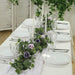 6 ft long Artificial Eucalyptus Foliage Garlands with Silk Roses - Frosted Green