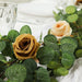 6 ft long Artificial Eucalyptus Foliage Garlands with Silk Roses - Frosted Green