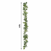 6 ft long Artificial Silk Rose Leaf Table Garland Hanging Greenery Vine - Green ARTI_GLND_GRN021