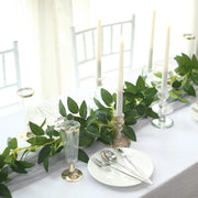 6 ft long Artificial Silk Rose Leaf Table Garland Hanging Greenery Vine - Green ARTI_GLND_GRN021