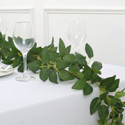 6 ft long Artificial Silk Rose Leaf Table Garland Hanging Greenery Vine - Green ARTI_GLND_GRN021
