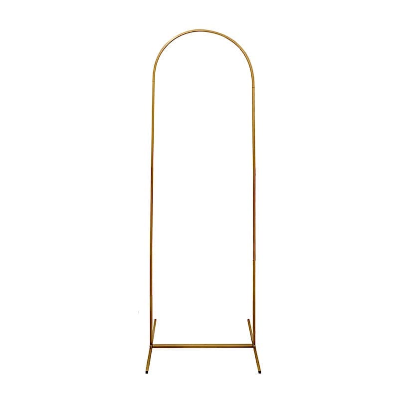 6 ft Metal Round Top Chiara Wedding Arch Backdrop Stand - Gold IRON_STND18_C_GOLD