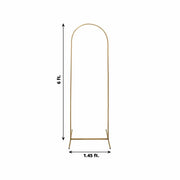 6 ft Metal Round Top Chiara Wedding Arch Backdrop Stand - Gold IRON_STND18_C_GOLD