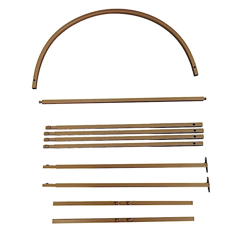 6 ft Metal Round Top Chiara Wedding Arch Backdrop Stand - Gold IRON_STND18_C_GOLD