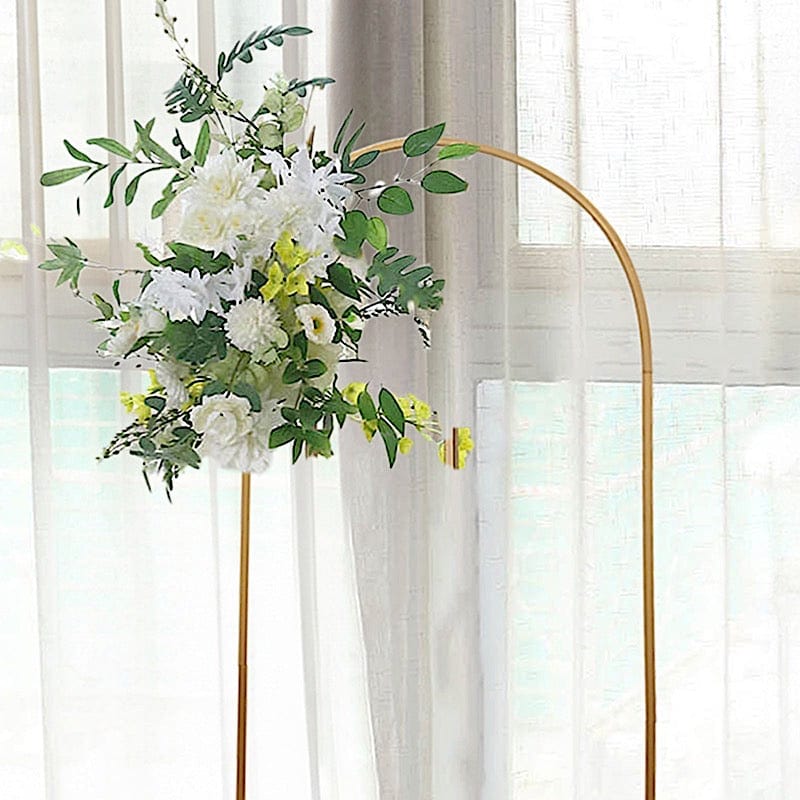 6 ft Metal Round Top Chiara Wedding Arch Backdrop Stand - Gold IRON_STND18_C_GOLD