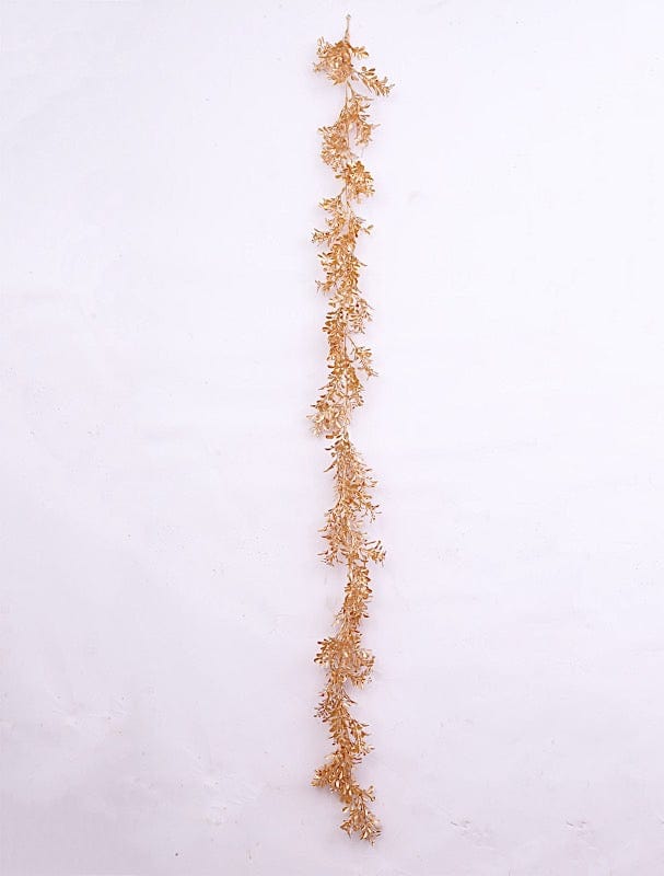 6 ft Metallic Artificial Boxwood Leaf Table Garland - Gold ARTI_METLIC26_GOLD