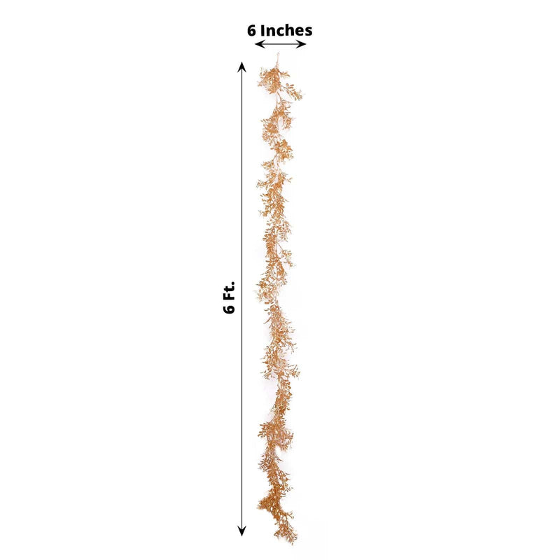 6 ft Metallic Artificial Boxwood Leaf Table Garland - Gold ARTI_METLIC26_GOLD