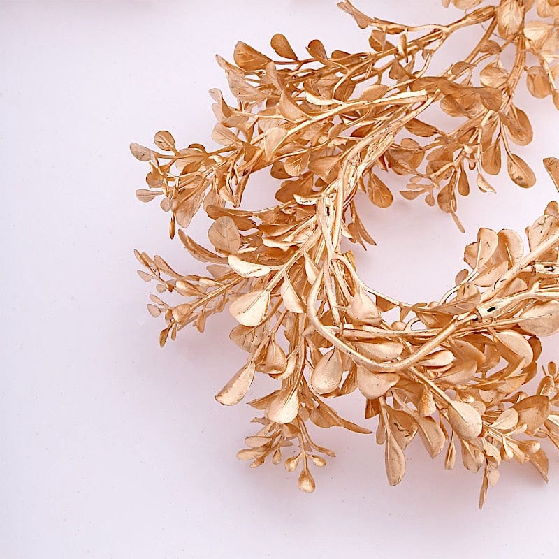 6 ft Metallic Artificial Boxwood Leaf Table Garland - Gold ARTI_METLIC26_GOLD