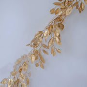 6 ft Metallic Artificial Magnolia Foliage Hanging Leaves Garland - Gold ARTI_METLIC20_GOLD