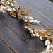 6 ft Metallic Artificial Magnolia Foliage Hanging Leaves Garland - Gold ARTI_METLIC20_GOLD
