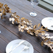 6 ft Metallic Artificial Magnolia Foliage Hanging Leaves Garland - Gold ARTI_METLIC20_GOLD
