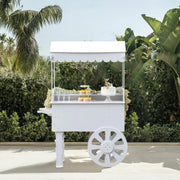 6 ft Mirrored Candy Cart Cupcake Dessert Display Stand with Wheels and Shelf