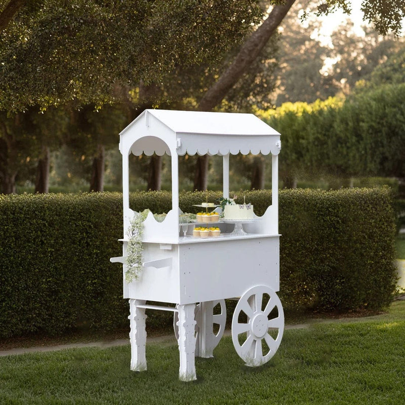 6 ft Mirrored Candy Cart Cupcake Dessert Display Stand with Wheels and Shelf