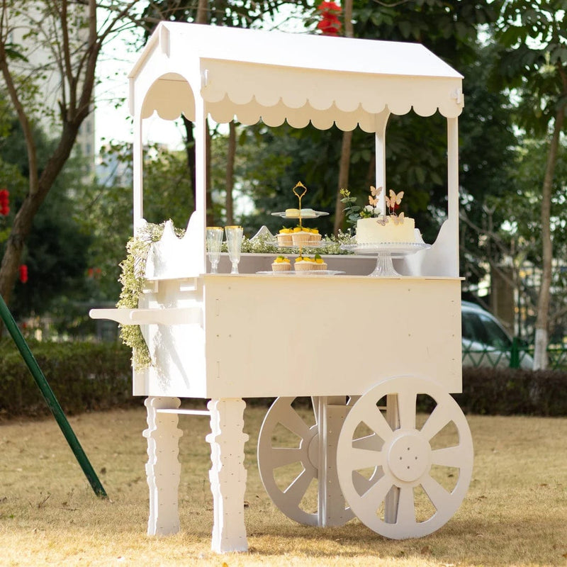 6 ft Mirrored Candy Cart Cupcake Dessert Display Stand with Wheels and Shelf