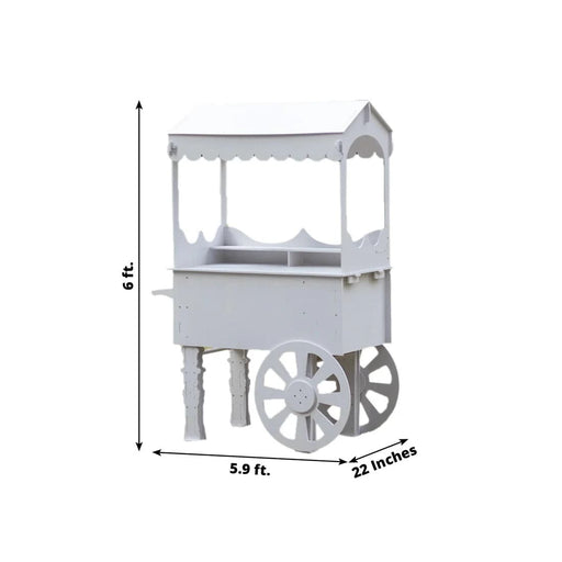 6 ft Mirrored Candy Cart Cupcake Dessert Display Stand with Wheels and Shelf