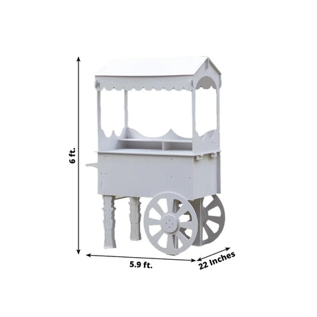 6 ft Mirrored Candy Cart Cupcake Dessert Display Stand with Wheels and Shelf