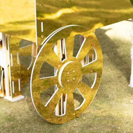 6 ft Mirrored Candy Cart Cupcake Dessert Display Stand with Wheels and Shelf