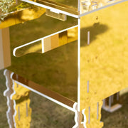 6 ft Mirrored Candy Cart Cupcake Dessert Display Stand with Wheels and Shelf