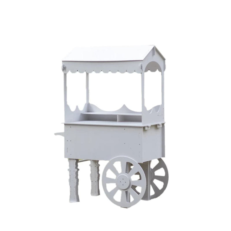 6 ft Mirrored Candy Cart Cupcake Dessert Display Stand with Wheels and Shelf CAKE_CARB_CART01_6_WHT