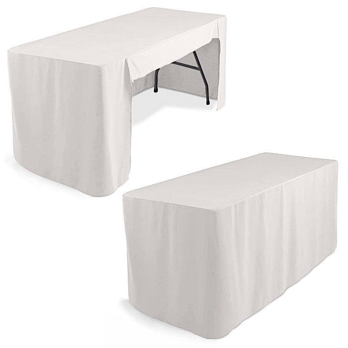 6 ft Open Back Fitted Polyester Rectangle Tablecloth