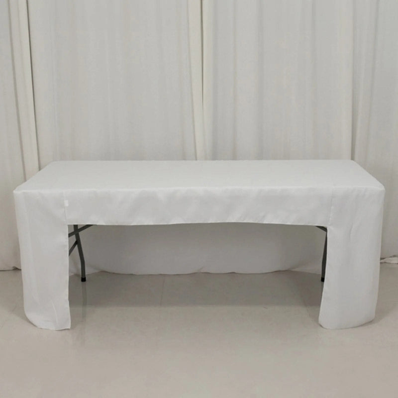 6 ft Open Back Fitted Polyester Rectangle Tablecloth