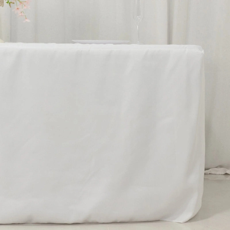 6 ft Open Back Fitted Polyester Rectangle Tablecloth