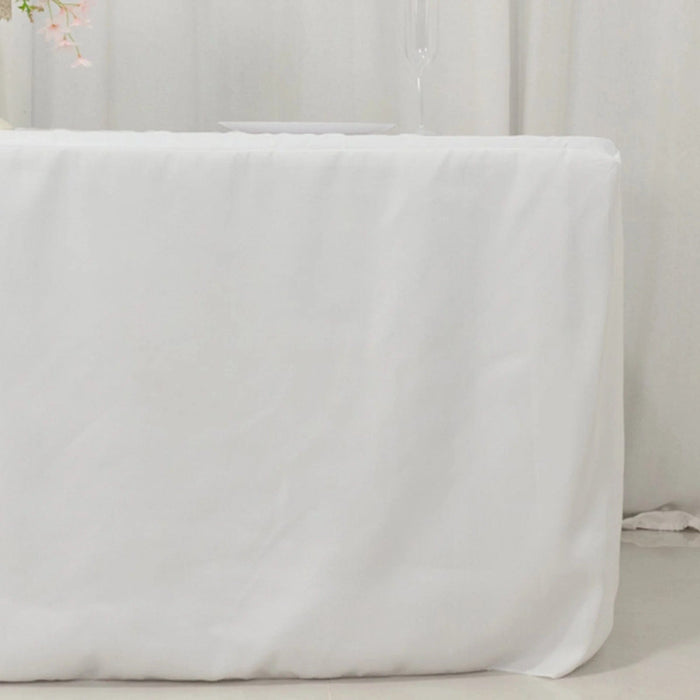 6 ft Open Back Fitted Polyester Rectangle Tablecloth