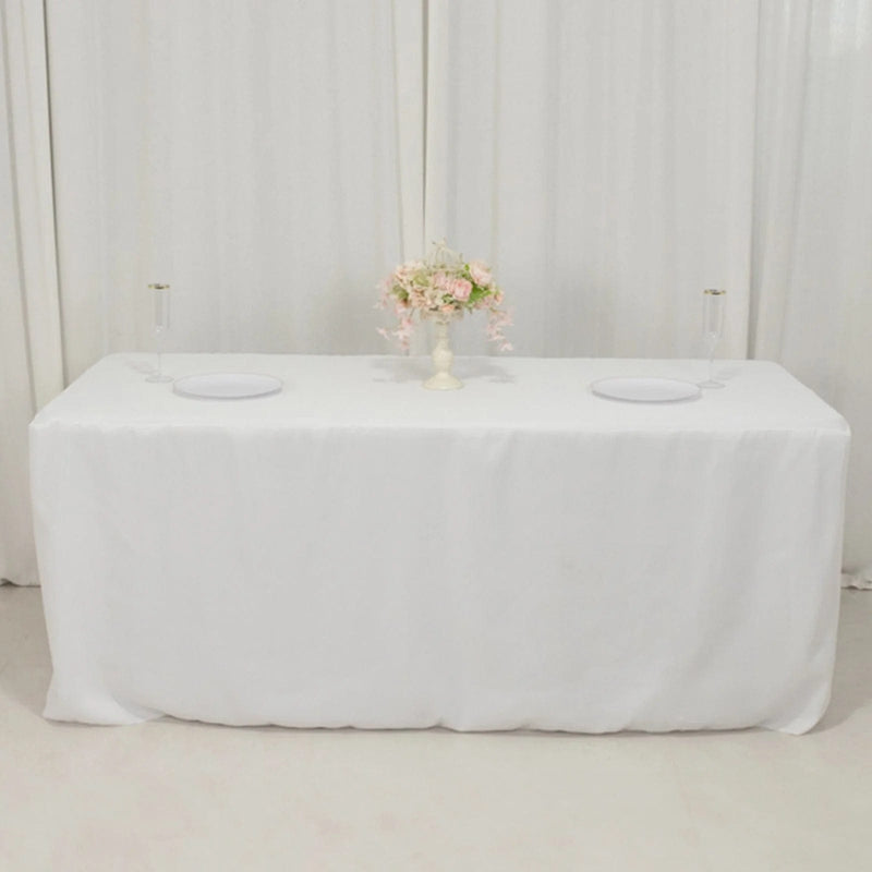 6 ft Open Back Fitted Polyester Rectangle Tablecloth