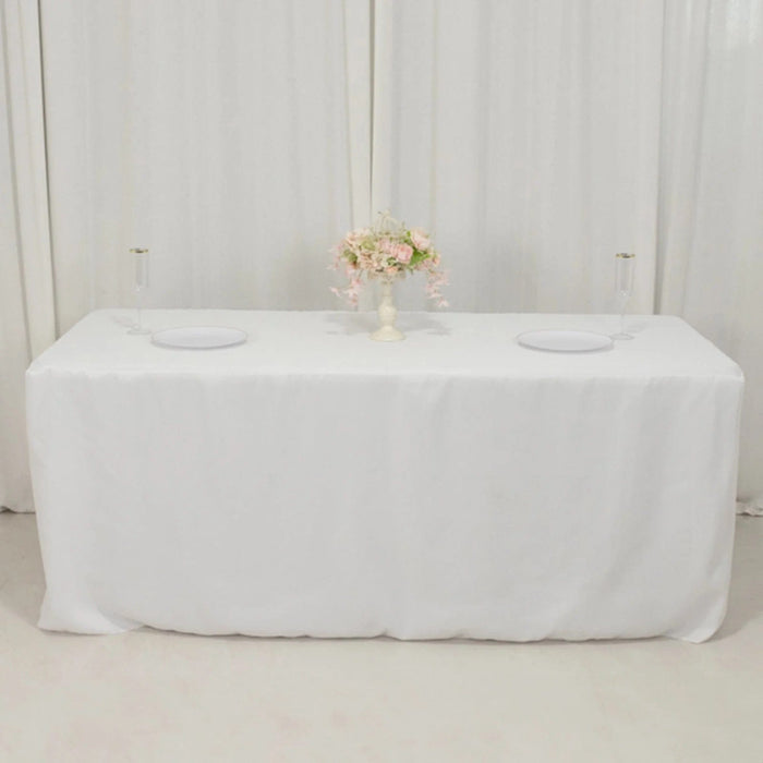 6 ft Open Back Fitted Polyester Rectangle Tablecloth