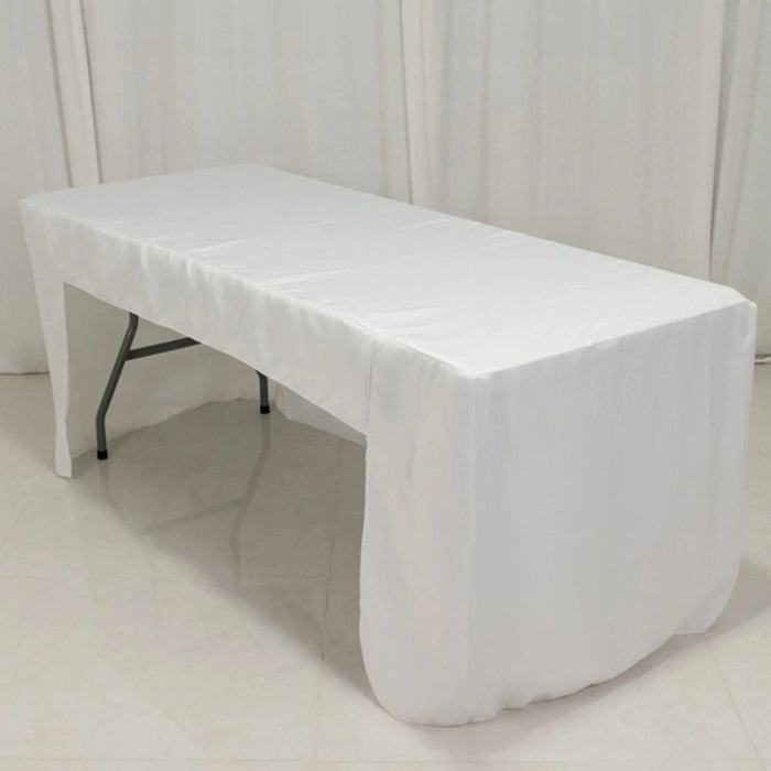 6 ft Open Back Fitted Polyester Rectangle Tablecloth