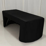6 ft Open Back Fitted Polyester Rectangle Tablecloth