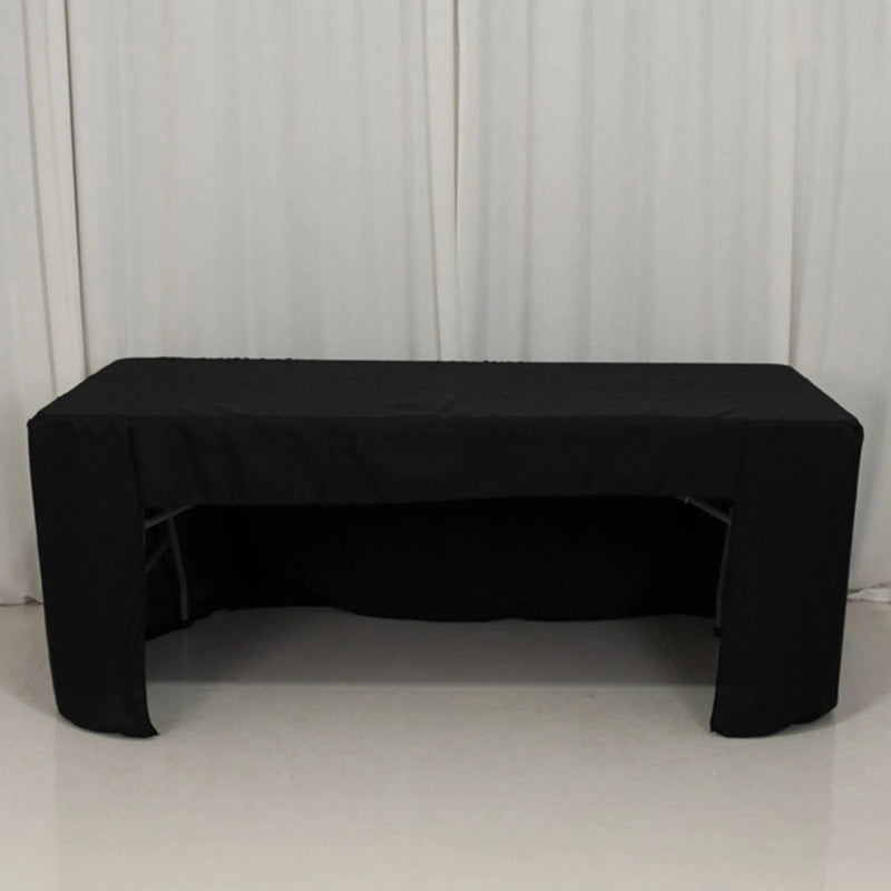 6 ft Open Back Fitted Polyester Rectangle Tablecloth