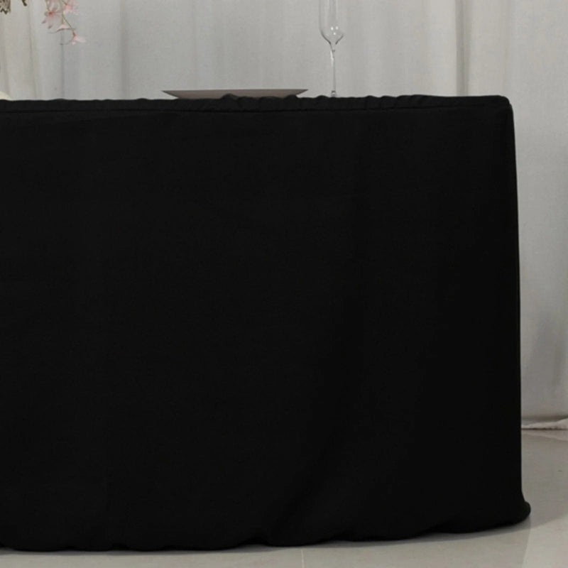 6 ft Open Back Fitted Polyester Rectangle Tablecloth