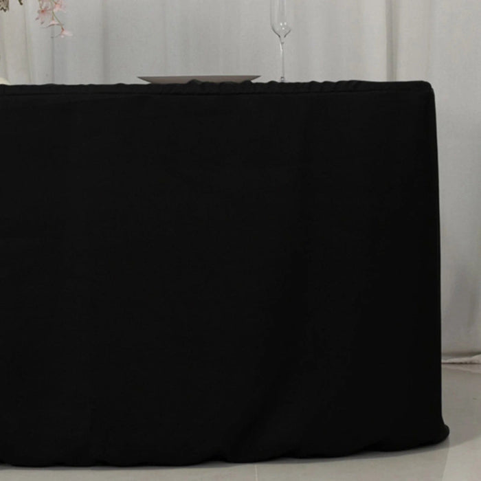 6 ft Open Back Fitted Polyester Rectangle Tablecloth