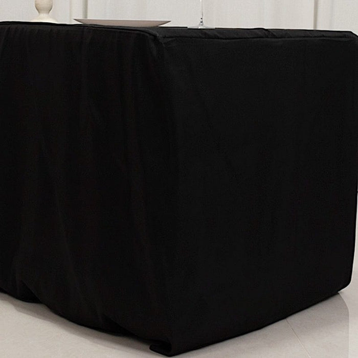 6 ft Open Back Fitted Polyester Rectangle Tablecloth