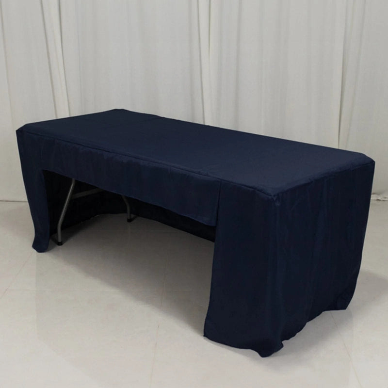 6 ft Open Back Fitted Polyester Rectangle Tablecloth